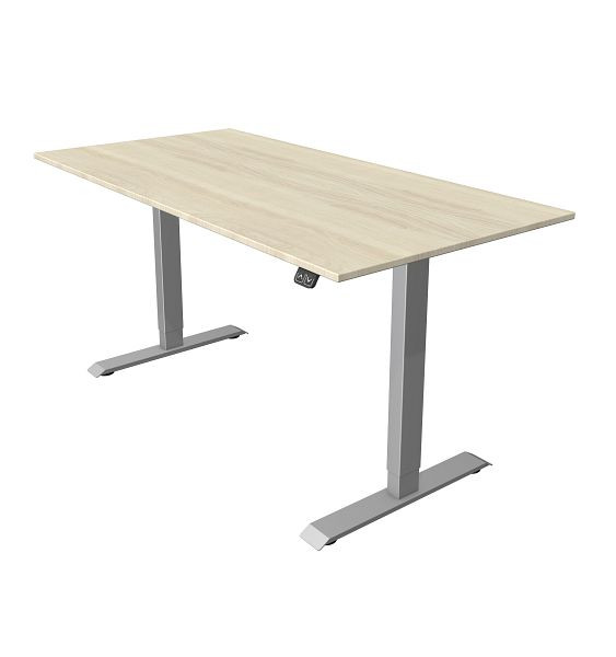 Kompaktna miza Kerkmann Š 1600 x G 800 mm, električno nastavljiva višina od 740-1230 mm, javor, 10227250