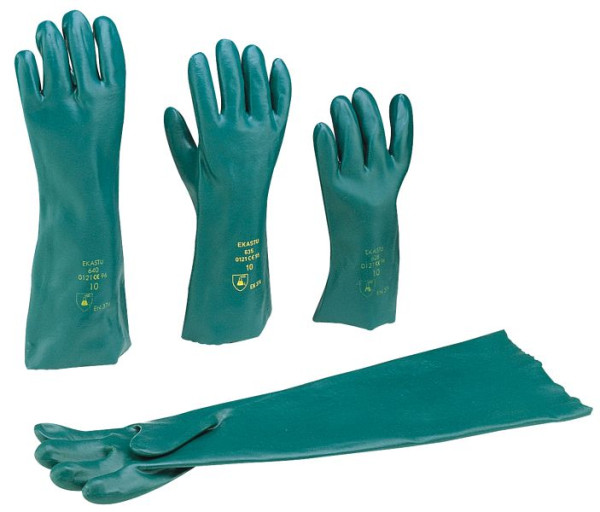 EKASTU Safety kemično zaščitne rokavice, velikost 9, dolžine približno 35 cm, PU: 1 par, 381636