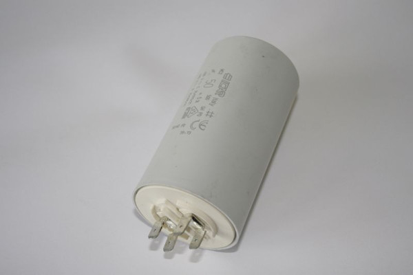 Kondenzator ELMAG 55 µF za TIGER 400/10/22 W, BOY 330Ø 50 mm, skupna dolžina 106 mm (vključno s 4 ploščatimi konektorji), 9100543