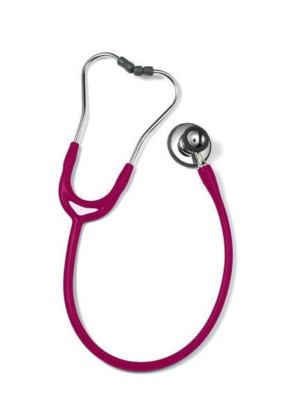 ERKA stetoskop za odrasle z mehkimi ušesnimi vstavki, membranska stran (dvojna membrana) in lijakasta stran, dvokanalna cev Precise, barva: roza roza, 531.00081