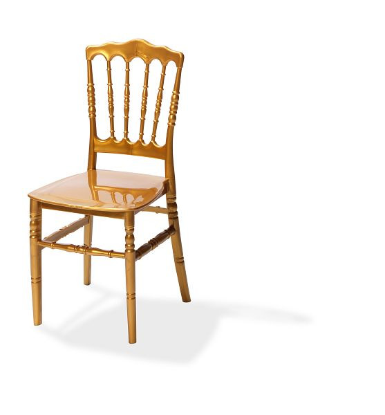 VEBA zložljivi stol Napoleon zlato, polipropilen, 41x43x89,5 cm (ŠxGxV), nezlomljiv, 50400GL