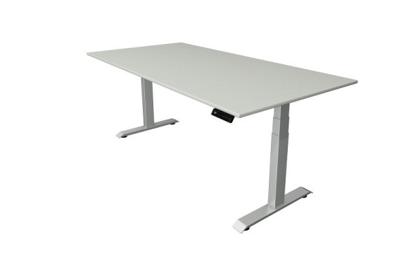 Kerkmann sedeča miza Š 2000 x G 1000 mm, električno nastavljiva višina od 640-1290 mm, svetlo siva, 10040911