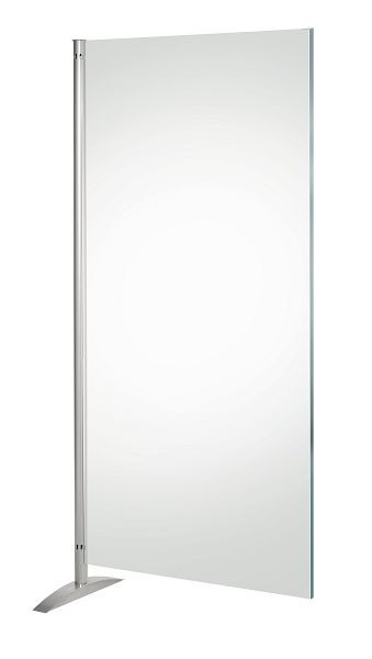 Zaslon za zasebnost Kerkmann Metropol, prozoren element, Š 800 x G 450 x V 1750 mm, aluminij srebrn/prozoren, 45691784