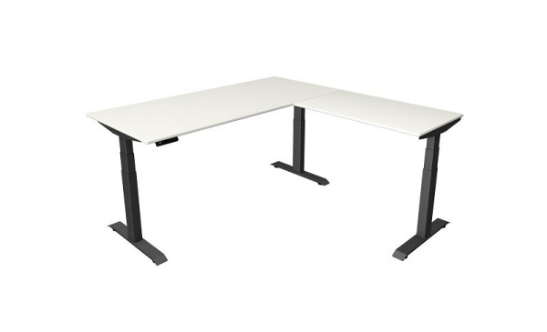 Kerkmann Move 4 sedeča/stoječa miza, Š 1800 x G 800 mm z nadgradnim elementom 1000 x 600 mm, električno nastavljiva višina od 640-1290 mm, bela, 10083110