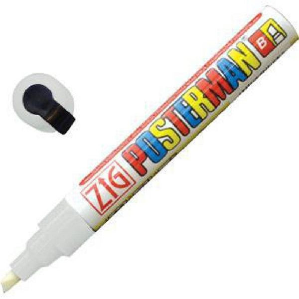 Securit Zig Posterman vremensko odporno pero s kredo 6 mm belo, Y985