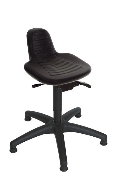Tabure Lotz, ergonomski PU sedež črna, nastavljiva višina 430-620, plastični križ, 4671.01
