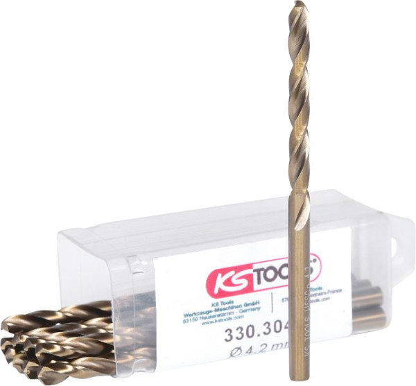 KS Tools HSS-G Co 5 spiralni sveder, 4,2 mm, paket 10 kosov, 330.3042