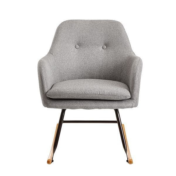 Wohnling gugalni stol svetlo siv 71x76x70cm dizajn Malmo blago/les, WL6.205
