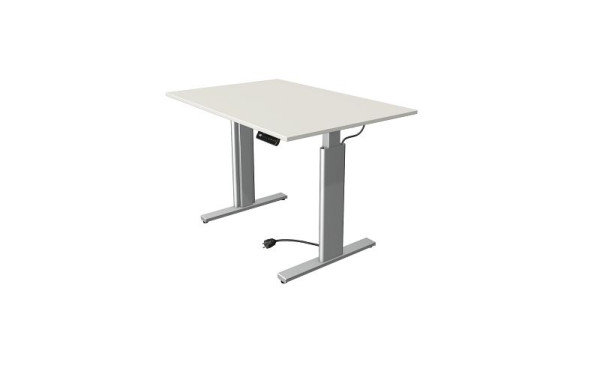 Kerkmann Move 3 sedeča/stoječa miza srebrna, Š 1200 x G 800 mm, električno nastavljiva višina od 720-1200 mm, bela, 10231510