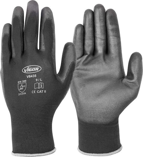 Delovne rokavice VIGOR, visok oprijem in odpornost proti zdrsu, velikost 9 (L), V6435