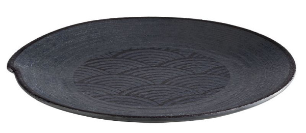 APS krožnik -DARK WAVE-, Ø 27 cm, višina: 2,5 cm, melamin, znotraj: dekor, zunaj: črna, 84909