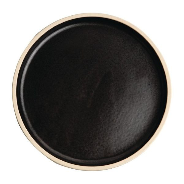 Olympia platno ravno okrogel krožnik črn 18cm, PU: 6 kosov, FA314