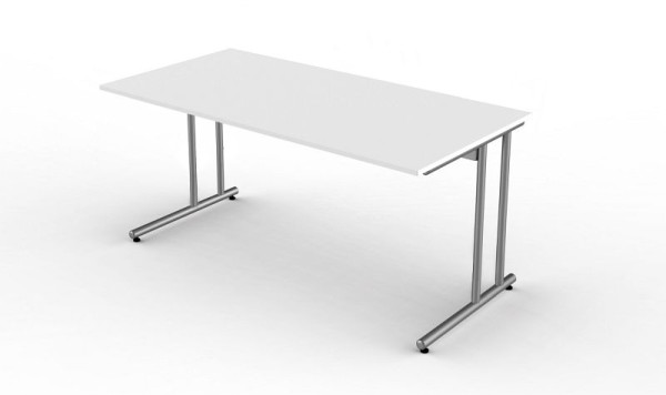 Pisalna miza Kerkmann z okvirjem C-noge, Start Up, Š 1600 mm x G 800 mm x V 750 mm, barva: bela, 11434010