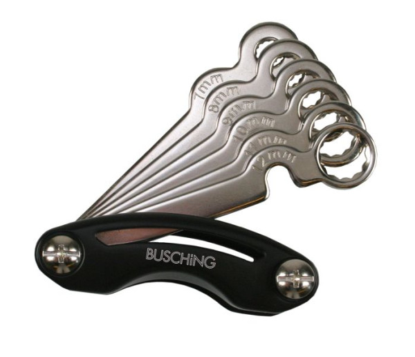 Set ključev za odzračevanje zavore Busching v zložljivem držalu 6 kosov, vsebina kompleta: 7, 8, 9, 10, 11, 12 mm, 100847