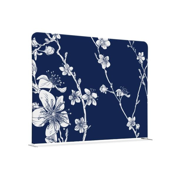 Showdown Displays Textile Room Divider 200-150 Double Abstract Japanese Cherry Blossom Blue, ZWS200-150SSK-DSI8