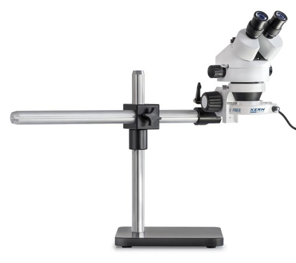 Stereo mikroskopski set KERN Optics, Greenough 0,7 x - 4,5 x, daljnogled, okular HWF 10x / Ø 20 mm visoka očesna točka, vgrajen napajalnik, OZL 961