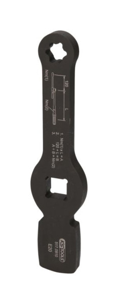 KS Tools 3/4" udarni Torx E-ključ z 2 udarnima površinama, E20, 517.0910