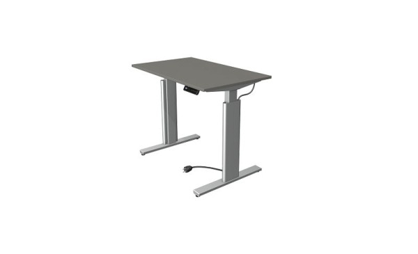 Kerkmann Move 3 sedeča/stoječa miza srebrna, Š 1000 x G 600 mm, električno nastavljiva višina od 720-1200 mm, grafit, 10231312