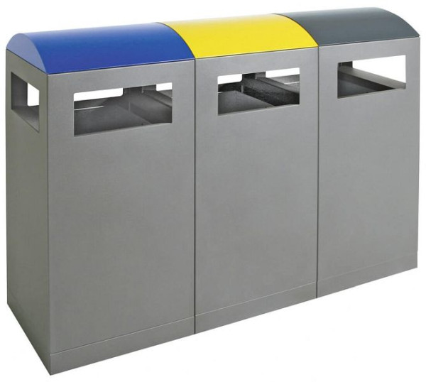 topa postaja za ločevanje odpadkov A³-3-kratna, antracitno siva/5010, 1003, 7016, pocinkana notranja posoda, 3x90 litrov, 650-090-3-2-000