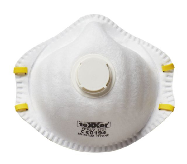teXXor maska za fini prah FFP2/V "NR" z ventilom, paket 1000, 4721