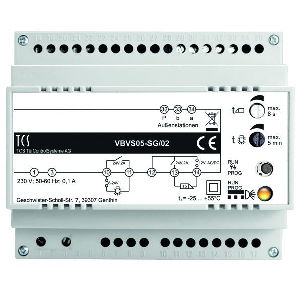 TCS napajalna in krmilna enota VBVS05-SG/02 za avdio in video sisteme 1 linija, 6 TE, VBVS05-SG/02