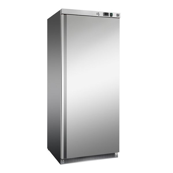 Hladilnik Gastro-Inox iz nerjavečega jekla 600 l, statično hlajen z ventilatorjem, neto prostornina 580 l, 201.102