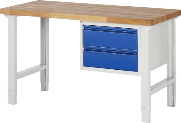RAU delovna miza serije BASIC-7 - model 7125, nastavljiva po višini, podstavek (2x predal), 1500x790-1140x700 mm, A3-7125I1-15H