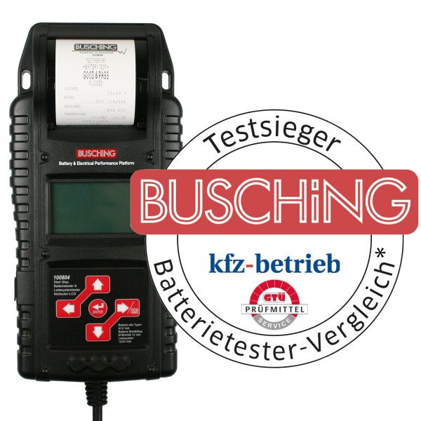 Busching Start Stop tester baterije/polnilnega sistema večbarvni LCD, Batt6, 12V, Ladesys12, 24V, termalni tiskalnik, 100804