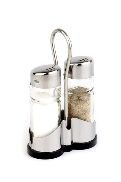 APS posoda za poper in sol, 8 x 8 cm, višina: 13 cm, steklo, nerjaveče jeklo, ABS, 40455