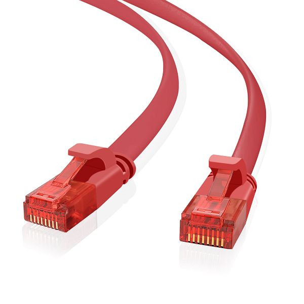 Helos ultra ploščati patch kabel U/UTP Cat 6 rdeč 2.0m, 148750