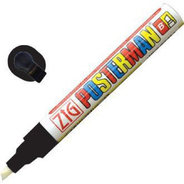 Securit Zig Posterman vremensko odporno pero s kredo 6 mm črno, Y992