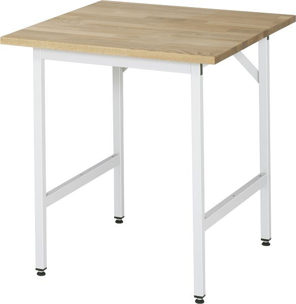 Delovna miza serije RAU Jerry (3030) - višinsko nastavljiva, plošča iz masivne bukve, 750x800-850x800 mm, 06-500B80-07.12