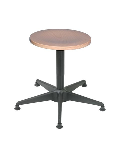 Delovni stol Lotz, sedišče iz bukve, pokrito vrtljivo vreteno, pokrito jekleno podnožje, višina sedišča 390-530 mm, drsniki, 3525,02