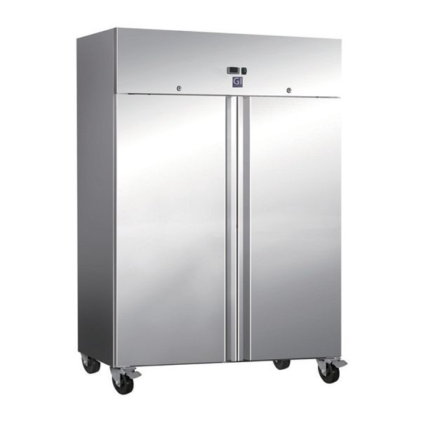 Gastro-Inox nerjaveče jeklo 1200 l hladilnik statično hlajenje z ventilatorjem, neto prostornina 1173 l, 201.004