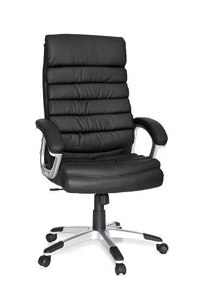 Amstyle pisarniški stol Valencia umetno usnje črn ergonomski z vzglavnikom, SPM1.026