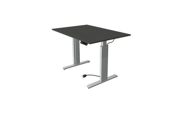 Kerkmann Move 3 sedeča/stoječa miza srebrna, Š 1200 x G 800 mm, električno nastavljiva višina od 720-1200 mm, antracit, 10231913