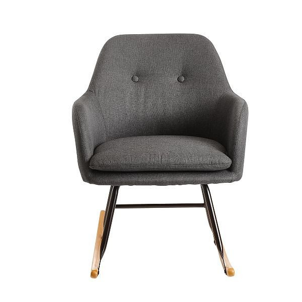 Wohnling gugalni stol temno siv 71x76x70cm dizajn Malmo blago/les, WL6.207