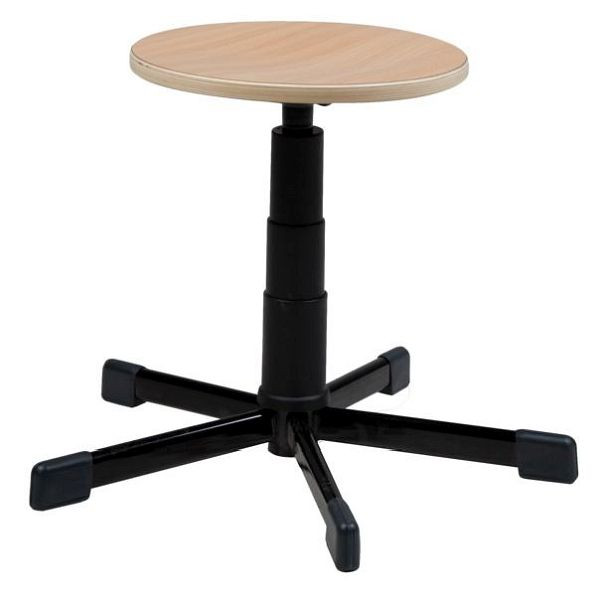 ANKE delovne mize stružnica vretena stol; Višina 440 - 630 mm; nastavitev višine 420-540 mm; 5-kraka, sedež imitacija bukve, barva RAL 9005, 950.009