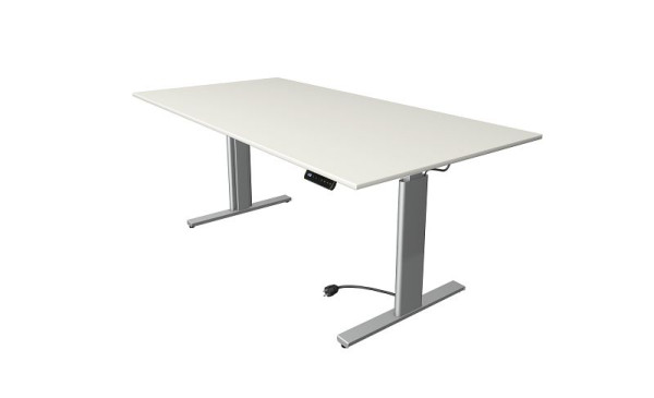 Kerkmann Move 3 sedeča/stoječa miza srebrna, Š 2000 x G 1000 mm, električno nastavljiva višina od 720-1200 mm, bela, 10233510