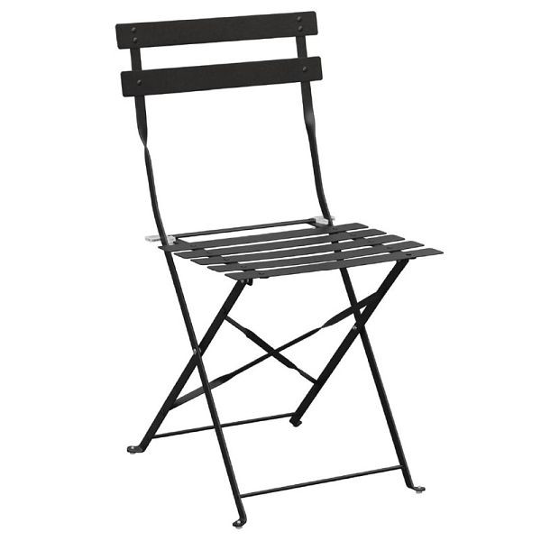 Zložljivi dvoriščni stoli Bolero jekleno črni, PU: 2 kosa, GH553