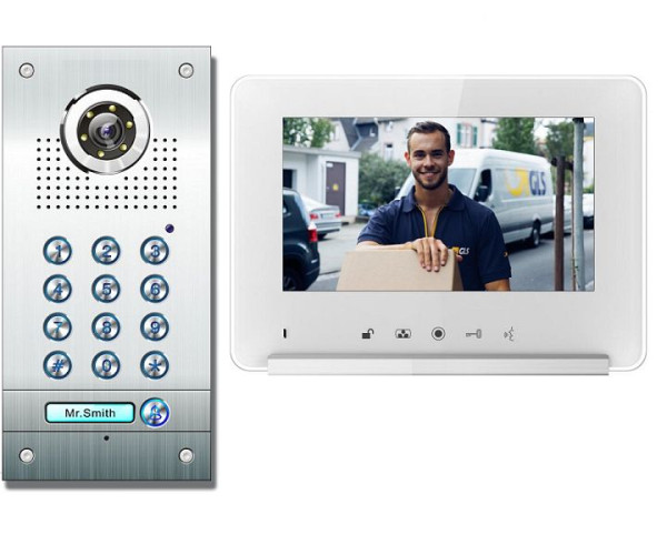 Anthell Electronics 1-družinska koda PIN za barvni video interkom komplet s shrambo slik, s 7" monitorjem, CK1-690S1-1