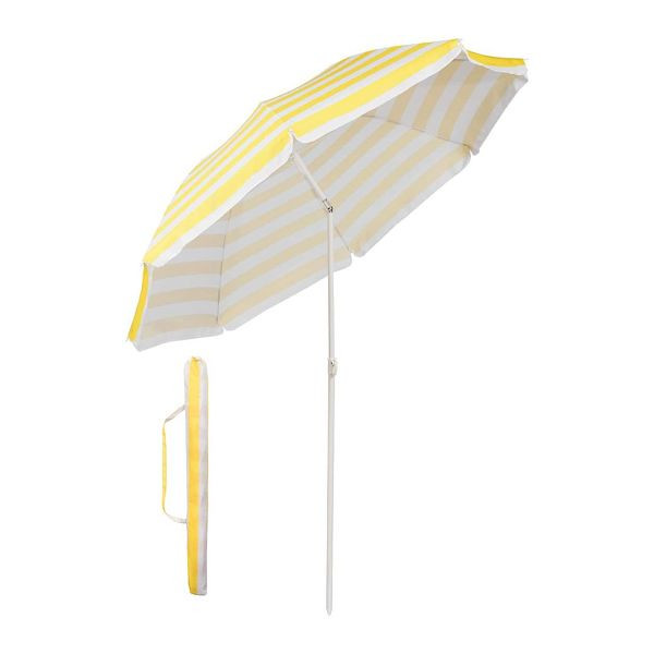 Sekey® 160 cm okrogel senčnik, barva: rumene in bele črte, 39916003