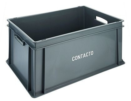 Transportna škatla za zlaganje Contacto, visoka 60 x 40 x 31 cm, siva, 2511/600