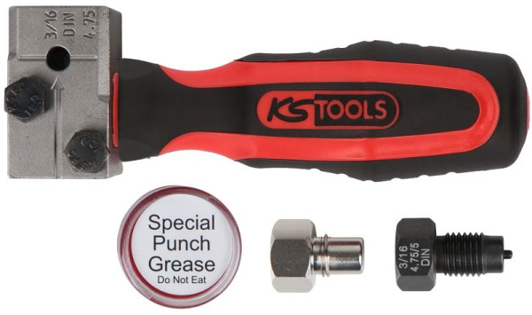 KS Tools FLAREFIXeco 4,75 mm univerzalni komplet orodij za raztezanje zavorne cevi, 4 kosi, 122.1215
