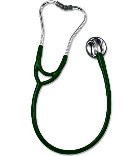 ERKA stetoskop za odrasle z mehkimi ušesnimi vstavki, membranska stran (dvojna membrana), dvokanalna cev SENSITIVE, barva: temno zelena, 525.00055