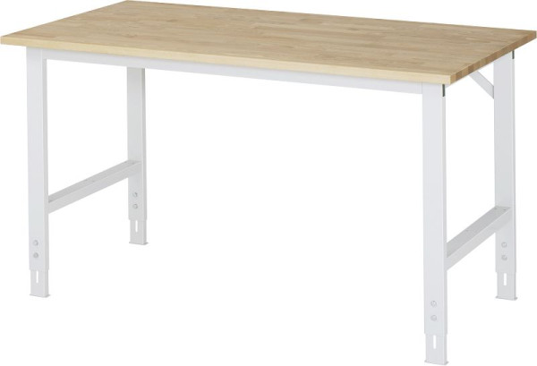 Delovna miza serije RAU Tom (6030) - višinsko nastavljiva, plošča iz masivne bukve, 1500x760-1080x800 mm, 06-625B80-15.12