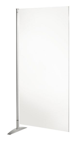 Predstavitveni stenski sistem Kerkmann, element bele table, Š 800 x G 450 x V 1750 mm, aluminij srebrno/bel, 45696710