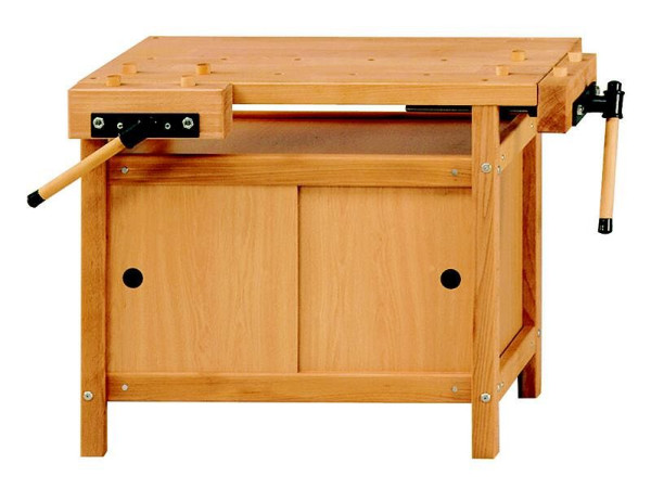 Delovne mize ANKE delovna miza vključno s podaljškom za noge; 920x540x640/740 mm; Razpon vseh vpenjal 115 mm; z 1 kompletom (8 kosov) lesenih namiznih kavljev, okroglih, 800.058