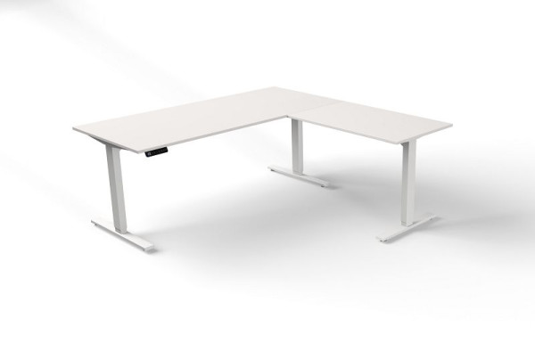 Kerkmann sedeča/stoječa miza Š 1800 x G 800 mm z nadgradnim elementom, električno nastavljiva višina od 720-1200 mm, Move 3, barva: bela, 10382010