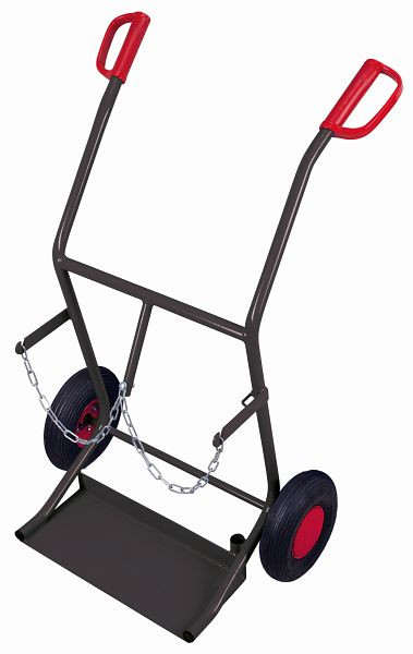 Jekleni voziček VARIOfit za 2 plastenki po 20 litrov, zunanje mere: 710 x 570 x 1.110 mm (ŠxGxV), kolesni komplet: pnevmatike, fk-1101/AG